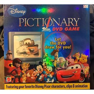 Mattel Disney Pictionary DVD Game Quick Draw Pixar Family Game